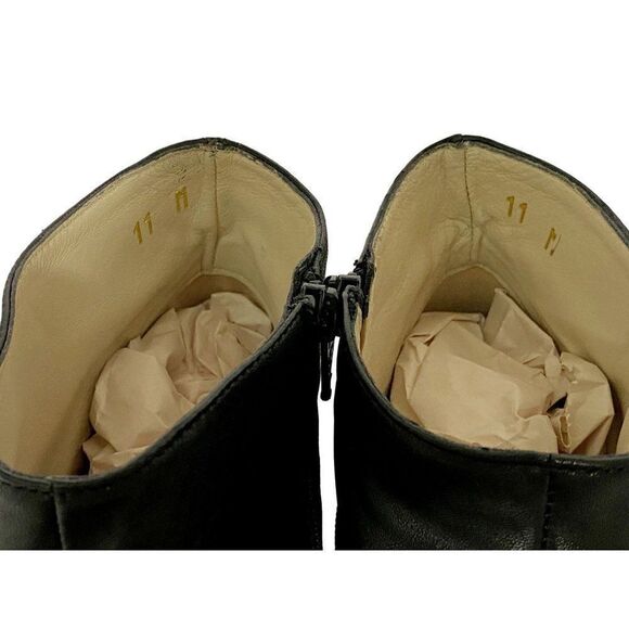 Almalfi Black Rangoni Booties 11M Soft Leather Round Toe Side Zip Italy NEW - Picture 6 of 7